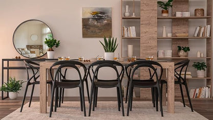 Mobili Fiver, First Extendable Table, 47.2(78.7) x31.5 in, Dark Walnut, for 6-8 People, Expandable Dining Table for Kitchen, Living Room, Italian Furniture