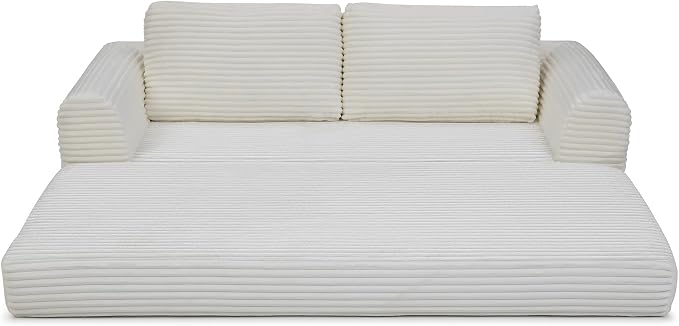 82-Inch Foldable Loveseat Boneless Cloud Couch, Modern Compressed Foam Daybed Floor Mattress Sleeper Sofa, 2-in-1 Boneless Convertible Sofa in a Box,No Assembly Required