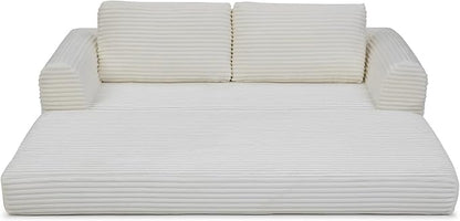 82-Inch Foldable Loveseat Boneless Cloud Couch, Modern Compressed Foam Daybed Floor Mattress Sleeper Sofa, 2-in-1 Boneless Convertible Sofa in a Box,No Assembly Required