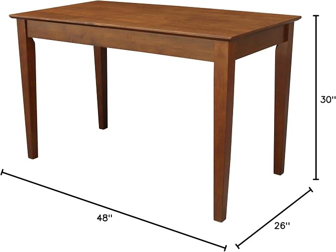 IC International Concepts, Writing Desk With Drawer, Solid Wood, Real Parawood, 48" W x 26" D x 30" H, Easy Assembly, Espresso