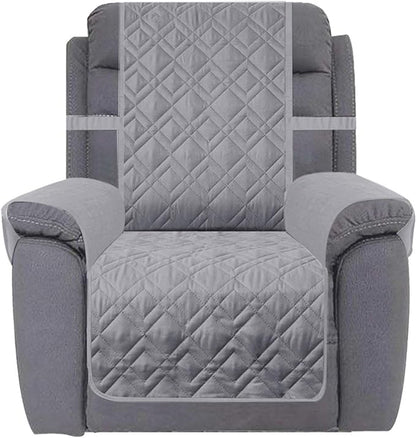 Ameritex Waterproof Nonslip Recliner Cover Stay in Place, Dog Chair Cover Furniture Protector, Ideal Recliner Slipcovers for Pets and Kids (Light Grey, 30'')