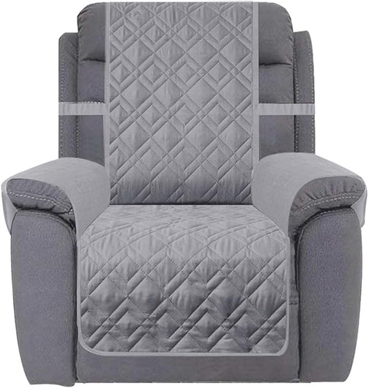 Ameritex Waterproof Nonslip Recliner Cover Stay in Place, Dog Chair Cover Furniture Protector, Ideal Recliner Slipcovers for Pets and Kids (Light Grey, 30'')