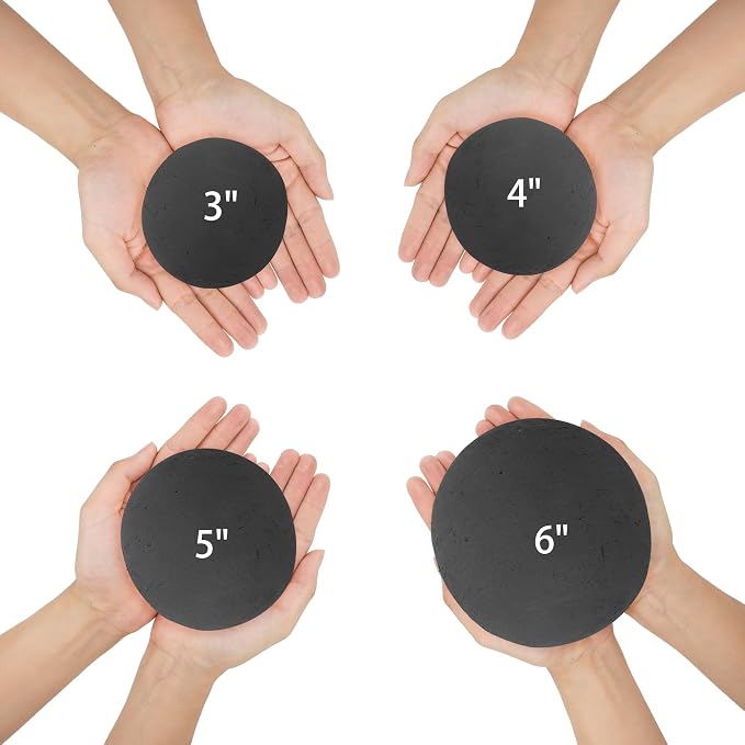 Skyflame Ceramic Fire Pit Balls, Set of 15 Round Fire Stones Set for Indoor and Outdoor Fire Pits or Fireplaces Accessory, 3 Inch, Black