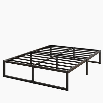 Lutown-Teen 14 Inch Full Size Bed Frame No Box Spring Needed, Heavy Duty Metal Platform Beds with Sturdy Steal Slats for Mattress Foundation, Easy Assembly, Noise Free, Black