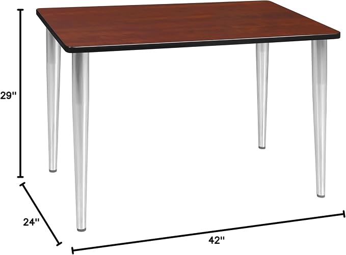Romig Arco 42 x 24 in. Training Seminar Table- Cherry Top, Chrome Tapered Legs