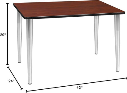 Romig Arco 42 x 24 in. Training Seminar Table- Cherry Top, Chrome Tapered Legs