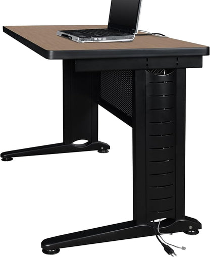 Regency Fusion 48 x 24 in. Training Table – Durable Edge Banding, Vented C-Leg Wire Management for Classroom, Office, and Training Room Workstations (Noble Oak)