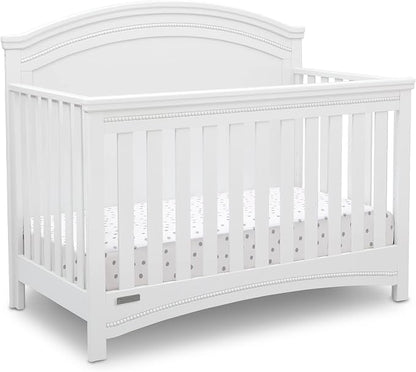 Simmons Kids SlumberTime Emma 4-in-1 Convertible Baby Crib N More - Greenguard Gold Certified, Bianca White