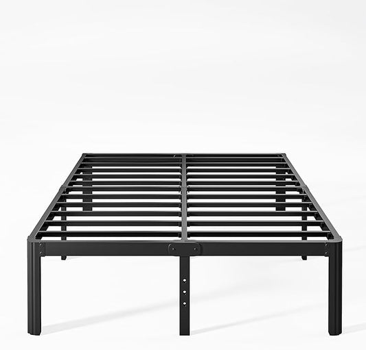 14 Inch High Platform Queen Bed Frame No Box Spring Needed, Metal Bed Frame Queen Size, Noise Free, Easy Assembly, Heavy Duty, Black