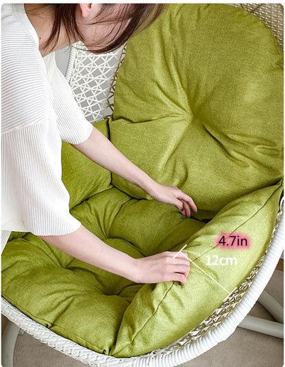 Swing Egg Chair Cushion Thickened Hanging Basket Seat Cushion Washable Hammock Chair Cushions Outdoor Patio Hanging Chair Cushion Replacement (Only Cushion) (Off White)