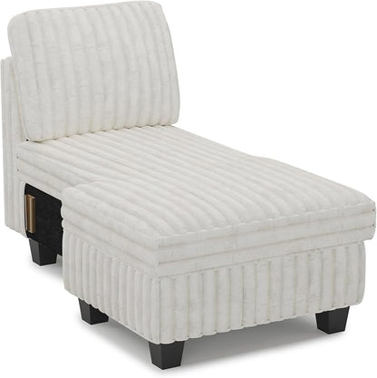 Belffin Modular Sectional Storage Chaise Module for Modular Sectional Sofa Left-Facing Chaise Beige Couch