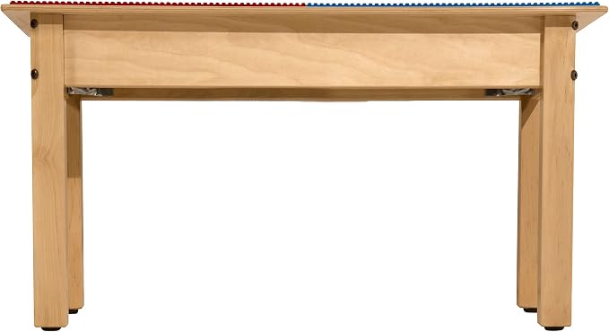 Contender Time-2-Play Kids Activity Play Table, Compatible with Lego Bricks, Extra Sturdy Birch Plywood, 35" W X 15.5" D, Red & Blue, 14" Legs for Toddlers