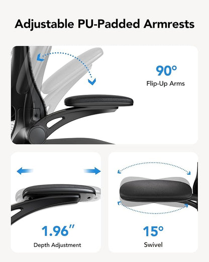 HUANUO Ergonomic Office Chair, High Back Computer Desk Chair with Adjustable Lumbar Support and Headrest, Comfy Gaming Chair with 3D Armrests, Home Office Rolling Chair, Max Load 300 lbs, Pack of 20