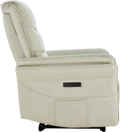 KISLOT Power Recliner Chair with Adjustable Headrest and Footrest, Dual Motor Leather Reclining Chair with USB/Type-C Charging, Zero Gravity Modern Electric Recliner for Adults Living Room Bedroom
