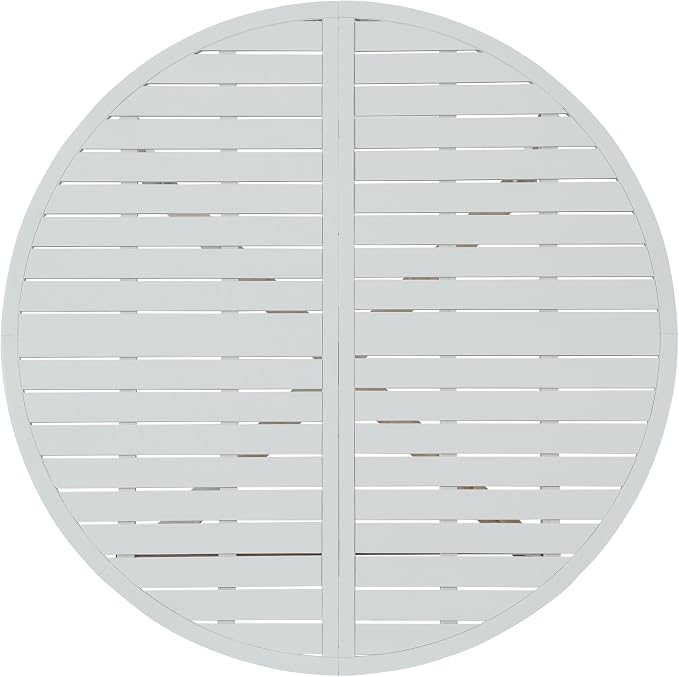 Quarte 5-Piece Outdoor Dining Set with 4 Acacia Wood Chairs,47.2" Round Dining Table with Slatted Design, Ideal for Patios, Gardens, Poolsides, and Lawn Areas & Indoor (Light Gray & Light Brown)