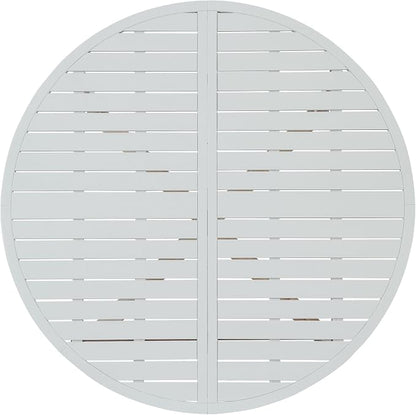 Quarte 5-Piece Outdoor Dining Set with 4 Acacia Wood Chairs,47.2" Round Dining Table with Slatted Design, Ideal for Patios, Gardens, Poolsides, and Lawn Areas & Indoor (Light Gray & Light Brown)
