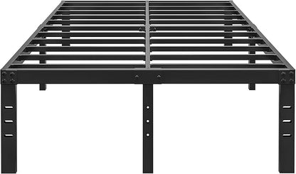 HOBINCHE 16 Inch California King Size Bed Frame - No Box Spring Needed Heavy Duty Black Metal Platform Mattress Foundation, Non-Slip Noise Free Easy Assembly Bedframes with Cleance Storage