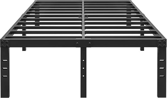 HOBINCHE 16 Inch California King Size Bed Frame - No Box Spring Needed Heavy Duty Black Metal Platform Mattress Foundation, Non-Slip Noise Free Easy Assembly Bedframes with Cleance Storage