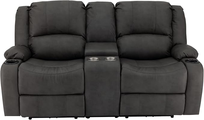 RecPro Charles 70" RV Wall Hugger Reclining Sofa | Gunmetal