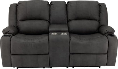 RecPro Charles 70" RV Wall Hugger Reclining Sofa | Gunmetal