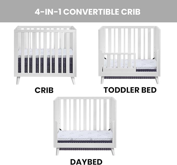Oxford Baby Renwick 3 in 1 Mini Crib, White