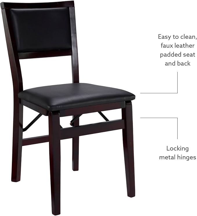 Linon Keira Pad Folding Chair, Set of 2, Engineered Wood