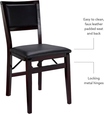 Linon Keira Pad Folding Chair, Set of 2, Engineered Wood