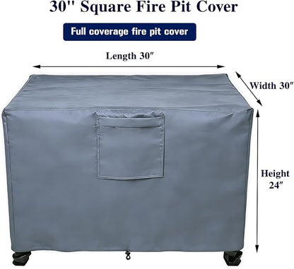 Chinchilla Heavy Duty 30 Inch Square Fire Pit Cover - 100% Waterproof & Weatherproof, Durable All-Season Protection for 28/29/30 Inch Propane Fire Pits and Tables