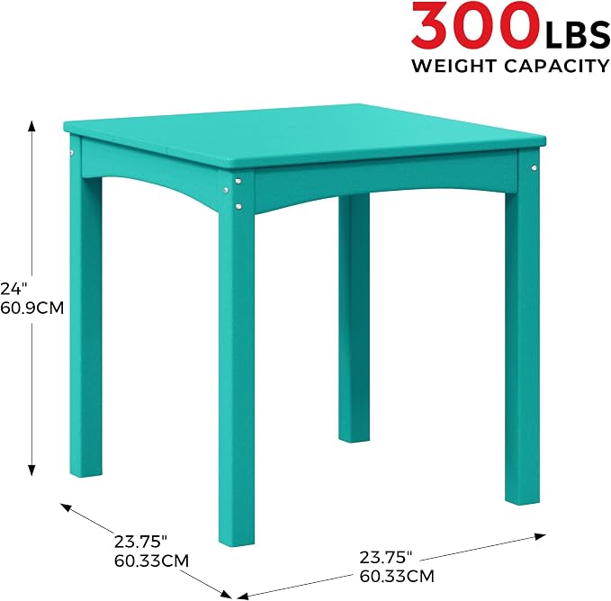 Costaelm Kids Outdoor 24" Dining Table, Turquoise