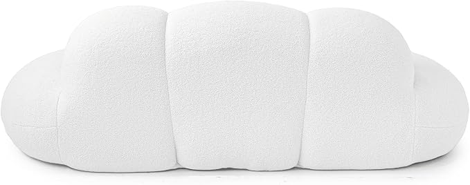 JACH 3 Seater Cloud Sofa for Living Room, Modern Sherpa Upholstered Sofa, Minimalist Leisure Couch, Comfy Cloud Couch for Apartment, Small Space, No Assembly Required (White)