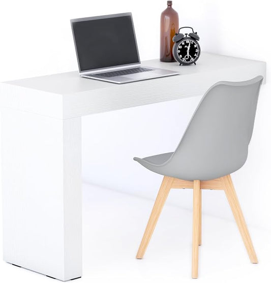 Mobili Fiver, Evolution Desk 47.2 x 15.7 in, Ashwood White with One Leg, Made in Italy
