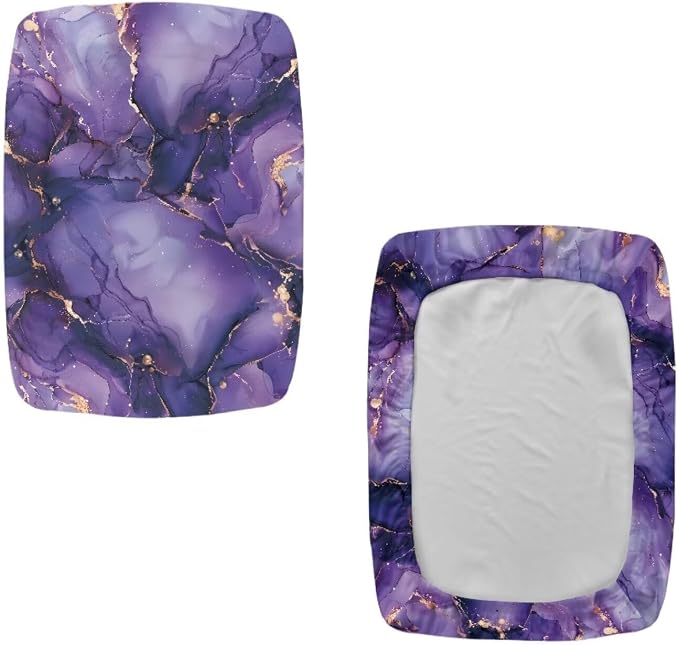 Drak Purple Marble Bar Stool Seat Covers Rectangle Stool Covers Set of 2 Bench Covers Slipcover Rectangle Stretch Counter Height Bar Stools Slipcovers Counter Stool Covers Saddle Seat Cover