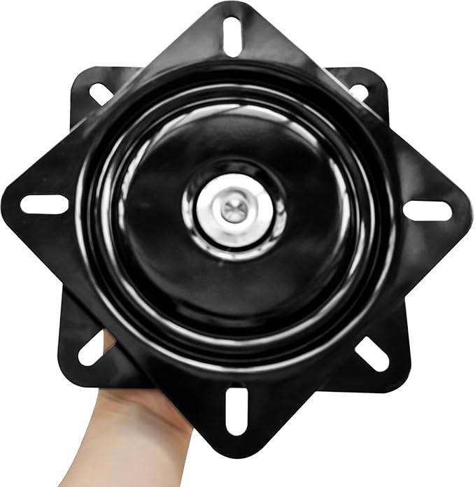 2Pack 8Inch Heavy Duty Bar Stool Swivel Plate, Chair Base With Solid Ring of Ball Bearings, 500lbs Capacity Replacement Seat Parts, Lazy Susan Hardware for Barstools Recliner Chair Boat