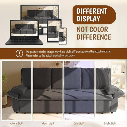 ERYE King Foldable Sleeper Sofa,Oversized 3-in-1 Convertible Pull Out Sleeper Sofabed W/Pillow Armrests,3 Seat Couch Space Saving Sleeper Sofa Bed for Living Room Bedroom