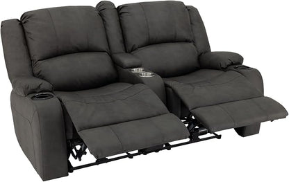 RecPro Charles 64" RV Wall Hugger Reclining Sofa | Gunmetal