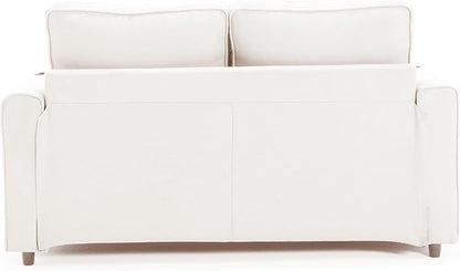 ERYE Foldable Loveseat Sofa Convertible Pull Out Sleeper Sofabed,2 Seat Tufted Upholstered Sofa Modern Convertible Sleeper Couch Bed with Cupholders and Side Pockets