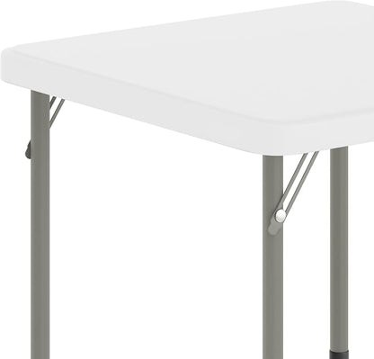 Flash Furniture Paige 24x24 Kids Folding Table with Locking Legs, Commercial Grade Table Recommended for Ages 2-4 in Granite White