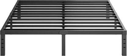 Furnitui 14 Inch High Platform California King Bed Frames, Metal Cal King Bed Frame No Box Spring Needed, Easy Assembly, Noise Free, Sturdy, Black