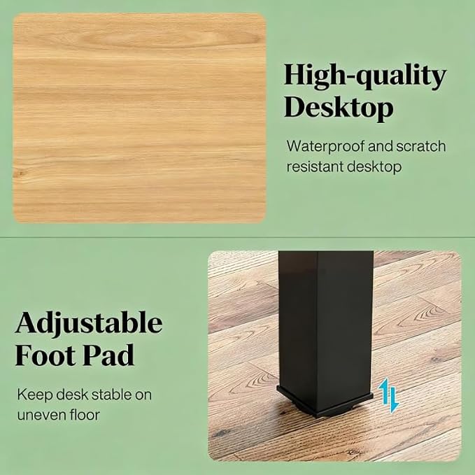 Practical Computer Desk,Rectangle Conference Table,Executive Desk(Only Table) (Walnut + MDF+Iron)