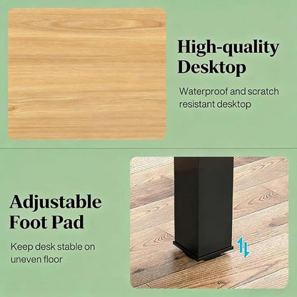 Practical Computer Desk,Rectangle Conference Table,Executive Desk(Only Table) (Walnut + MDF+Iron)