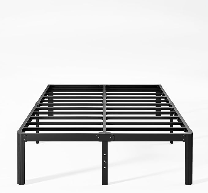 14 Inch High Heavy Duty Full Size Bed Frame Metal, Platform Bed Frame Full Size No Box Spring Needed, Noise Free, Easy Assembly, Black