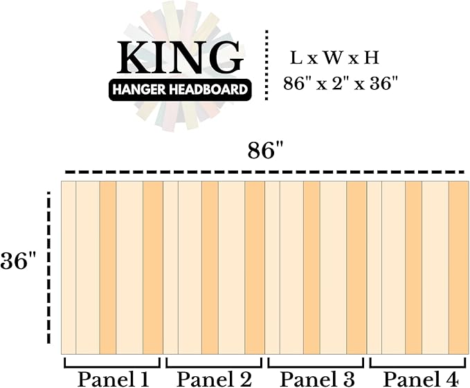 Barn Walls Navy Blue Headboard, Coastal Design Weathered, Solid Wood Headboard Floating Panels Wall Mount, Adjustable Height Easy Assembly, King Size