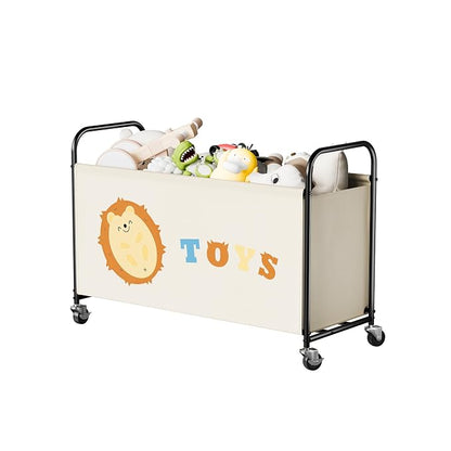 GRANNY SAYS Toy Box for Boys Girls, Large Toy Chest Storage with Wheels, Metal Kids Toy Storage Organizer for Stuffed Animals, 135L Kids Toy Bins for Bedroom, Living Room, Nursery, Beige