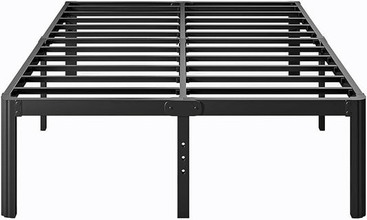 16 Inch High Platform Metal Queen Size Bed Frame, Queen Bed Frame no Box Spring Needed, Easy Assembly, Heavy Duty, Noise Free, Black
