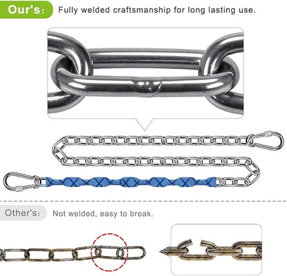 BeneLabel 4Pcs 65" Stainless Steel Swing Chains with Quick Connect Hooks 1000 lbs Capacity Hanging Chain for Porch Swing, Hammock Chairs, Punching Bags, Hanging Chair Chains with Handle Grip Sleeve