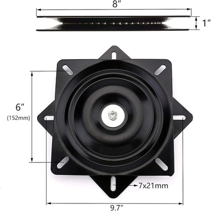 AAGUT 8" Swivel Plate Mechanism for Recliner Chair & Bar Stool Heavy Duty Swivel Base Square Swivel Furniture Replacement Coated 360 Degree Turntable