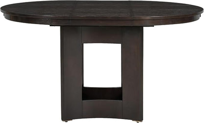 LUMISOL Round Dining Table for 4-6 People, 41"-57" Extendable Kitchen Table with 16" Removable Leaf for Small Places, Kitchen, Dining Room, Espresso