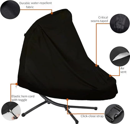 Patio Hanging Chaise Lounge Cover 900D 73 Inch Waterproof Heavy Duty Outdoor Swing Chair Hammock Cover