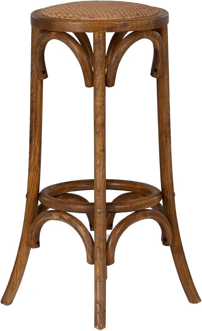 Linon Home Décor Tampa Walnut Backless Bar Stool,