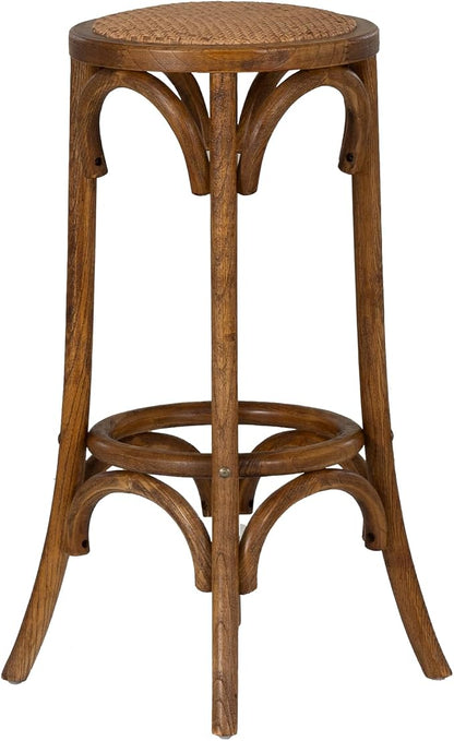 Linon Home Décor Tampa Walnut Backless Bar Stool,